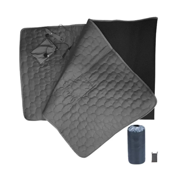 Туристический коврик с электроподогревом и регулировкой температуры Heated Sleeping Bag Liher Ultra plush foot warmer 185 х 60 см. / USB электроодеяло / Цвет МИКС
